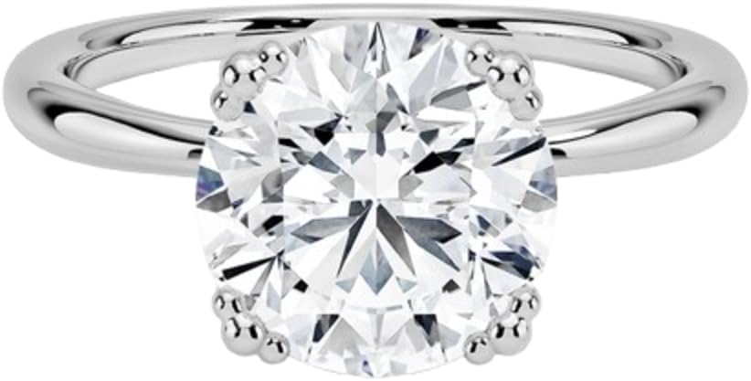 1–5 Carat Lab Grown Diamond Ring VVS2 10K 14K 18K Solid Gold & 925 Sterling Silver Engagement Ring Triple-Prong Solitaire Wedding Bridal Anniversary Christmas Gift for Women(IGI Certified)