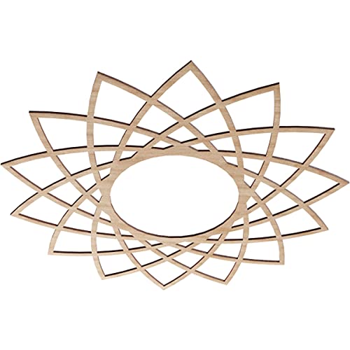 Image of Ekena Millwork 32 inchOD x 12 3 /8 inchID x 1 /4 inchT Eleanor Wood Fretwork Pierced Ceiling Medallion, Alder