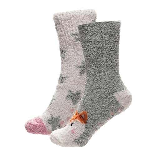 Chaussettes antidérapantes femme en maille pelucheuse pour soirées cocooning