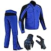 Motorpak voor heren | jas | broek | lederen handschoenen | Cordura textiel CE gepantserd waterdicht gewatteerd…