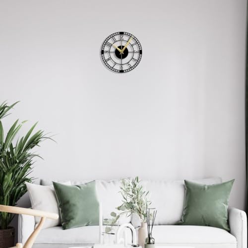 Image of Stylish Metal Wall Clock for Living Room, Bedroom, Office, Kitchen, Home and Hall | Antique Fancy Big Size Modern Wall Watch for Home Decor (DA-45, 60 CM)
