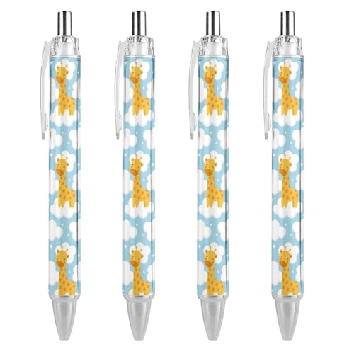 Bolígrafos de escritura suave y gel negro, punta fina retráctil de 0.5 mm, 4 unidades