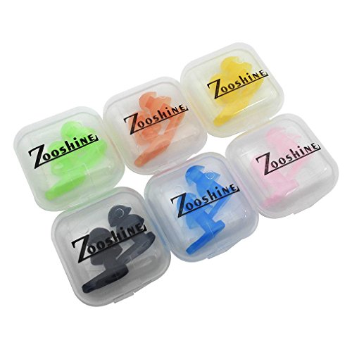 Zooshine 6 Sets Waterproof Kids Silicone Swimming Earplugs, Ear Plugs for Kids Swimming with Box Packed (Multi-Color)