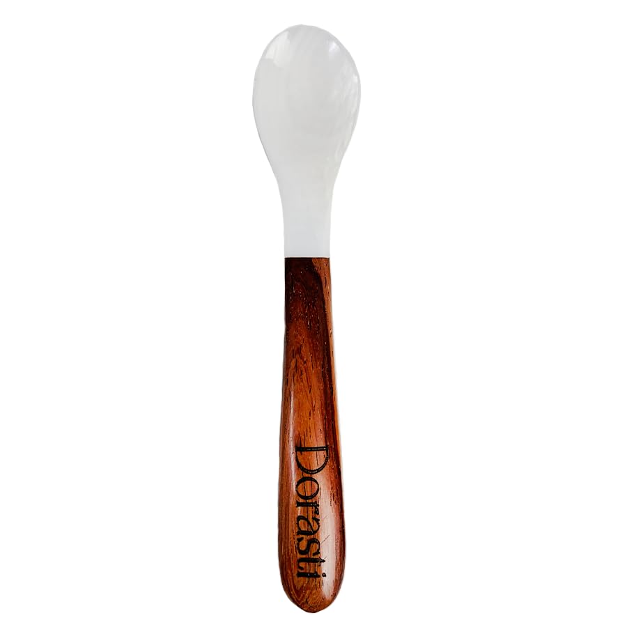 Mother of Pearl Caviar Spoon Large Wood Handle