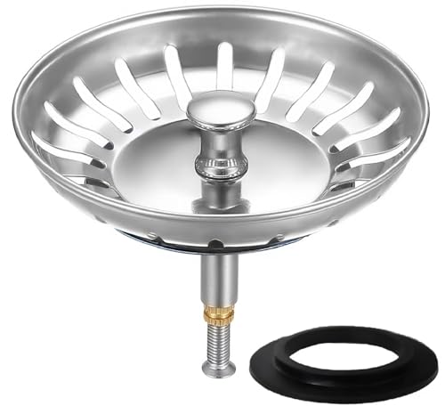 HUAERSICO Bouchon evier Cuisine 79 mm,Filtre evier et bonde evier Cuisine,Bouchon d'évier pour Filtration des résidus et l'écoulement Rapide,Crepine evier...