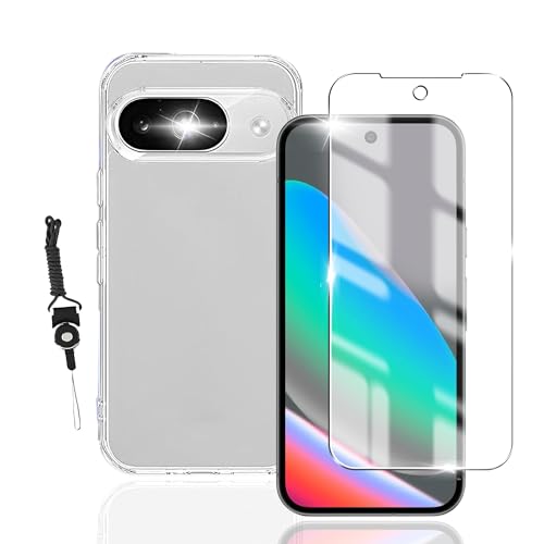 【1枚セット For Google pixel 10/10pro 用の ガラスフィルム + For Google pixel 10/10pro 用の ケース クリア】 旭硝子製 グーグルピクセル10/10pro フィルム 硬度9H 強化ガラス 液晶保護フィ