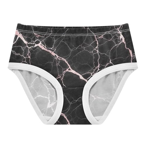 Black Marble Texture Veins White Girls Underwear Toddler 2t Cotton Panties for Girl Designer Briefs Underpants