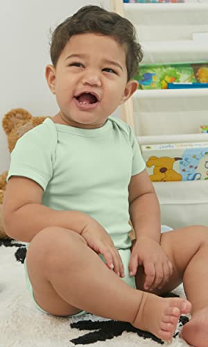 Image of KOH KOH Kids Short Sleeve Cotton Solid Lap Shoulder Baby Bodysuit