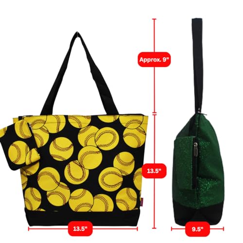 Image of NGIL Medium Top Zipper Closure Canvas Tote Bag with Attached Matching Coin Purse For Moms and Nurses