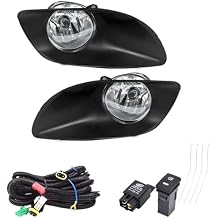 Left and Right Front Fog Lights Lamp Assembly Replacement for Yaris 4Dr 2007 2008 2009 2010 2011 with Switch Kit 8122-0D041