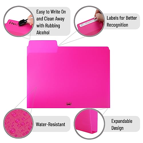 Mr. Pen- Poly File Folders, 1/3 Cut Tab, 6 Pack, Assorted Colors, Letter Size, Colored File Folders, Letter File Folders, Color Folders, Office File Folders, Office Supplies File Folders #TOP2