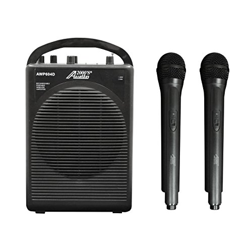 Audio 2000s Dual Channel Wireless Microphone Portable PA System AWP604D