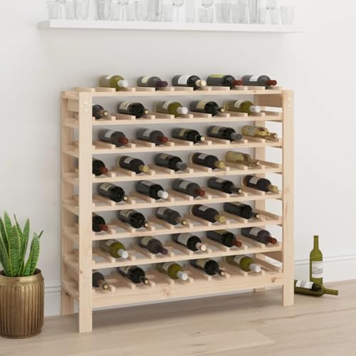 Soporte para botellas de madera sólida 80 botellas miniatura 1