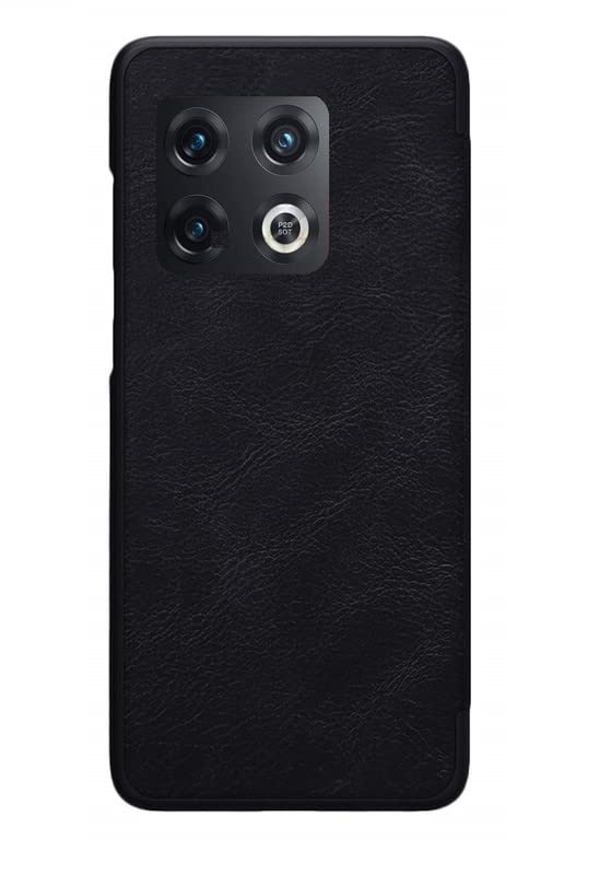 Image of WHITBULL PU Leather Magnetic Premium Flip Cover with 2 Card Slot Compatible with OnePlus 10T 5G / One Plus 10T 5G - Black