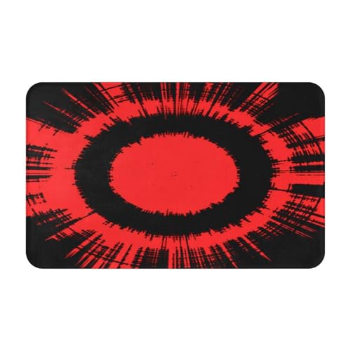 滑り止め、洗濯可能、吸水性と耐久性に フロアマット。屋内外での使用に最適。家庭、オフィス、商業スペースに最適(抽象的な赤い太陽光線と黒い天文学のドットライト)。
