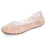 Dear Time Women Flat Heel Summer Beach Jelly Shoes Gold US 7