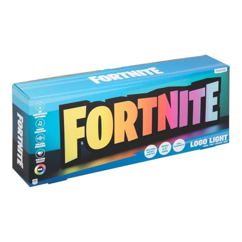 Paladone Fortnite RGB-Logo-Lampe mit Farbwechsel, offiziell lizenzierte Gaming-Lampe mit Fernbedienung, Wandmontage oder zum Aufstellen auf dem Schreibtisch, USB-betriebene Heimdekoration für Gamer