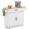 soges Rolling Kitchen Island on Wheels Serving Cart with Drop Leaf Design and Lockable Casters for Easy Mobility and Stability Ideal for Kitchen Cart Coffee Bar Microwave Cart