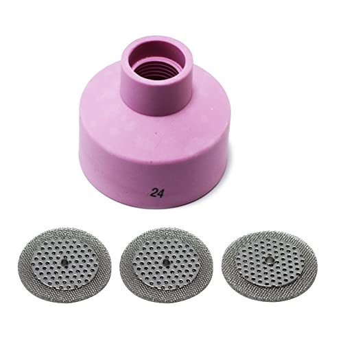 Image of RIVERWELD TIG Champagne Ceramic Cups 53NAHCN Screen 53NAbSP3 24# 4pcs | Alumina Nozzle for SR WP 9 20 17 18 26 TIG Welding Torches