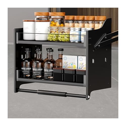 Étagère escamotable pour armoire de cuisine à double niveau relevable et amorti