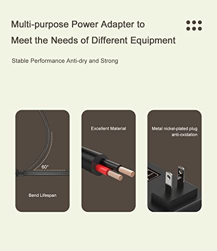 Wzr Wall Charger For Portable Dvd Player Power Supply Ac Adapter For Ueme/Hdjuntunkor/Dbpower Car Portable Dvd thumb #3