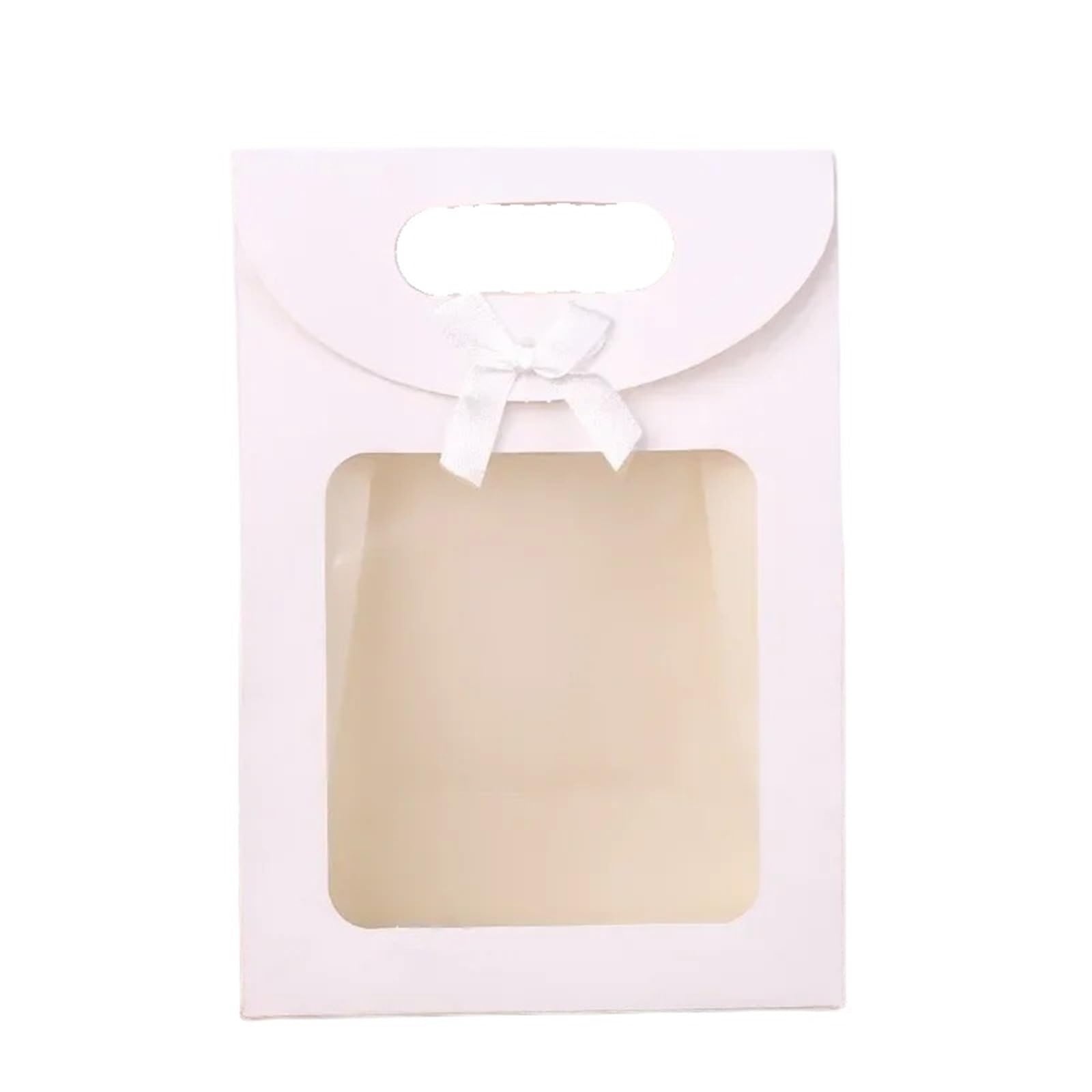 Sacs cadeaux kraft à fenêtre noir/blanc, 25 pièces