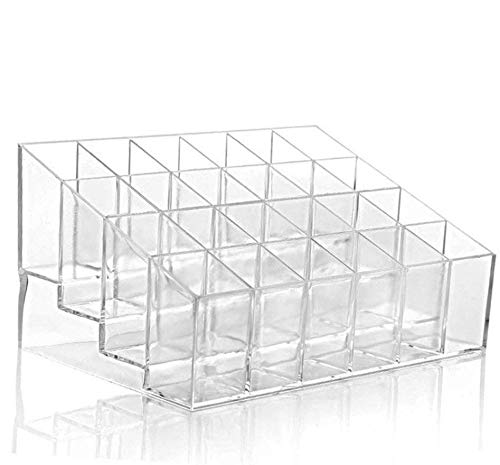 Preisvergleich Produktbild Lubier 1 Stück Transparent Lippenstift Organizer Lippenstifthalter Aufbewahrung Acryl Kosmetikorganiser Ständer 24 Abschnitten Klar Display Holder