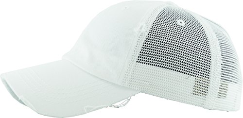 Image of Classic Plain Ponytail Messy High Bun Headwear Adjustable Cotton Trucker Mesh Glitter Hat Baseball Cap