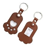 [モダン猫] ペットメモリアル キーホルダー 6色展開, 犬猫用 ギフト対応 思い出 写真 (ブラウン)