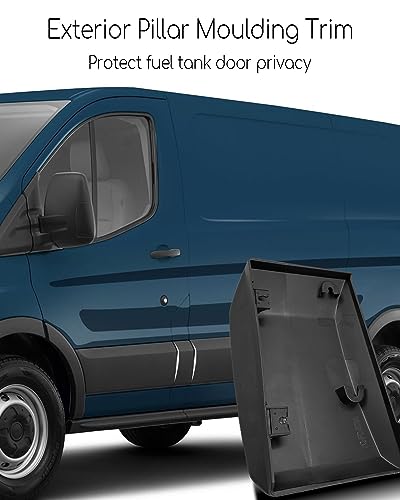 Image of Pillar Moulding Trim Cladding Fit for Ford Transit 150 250 350 2015-2019 | Replace BK3Z6129077AA BK3Z6129077AB, Left Driver Side, Under Fuel Door