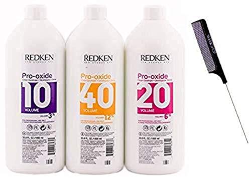 RDK Colorant 5th Ave NYC PRO-OXIDE Cream Developer (with Sleek Steel Pin Rat Tail Comb) Proxide Creme Hydrogen Peroxide for Hair Color Dye (20 Volume - 6% - 16 oz / 500 ml)