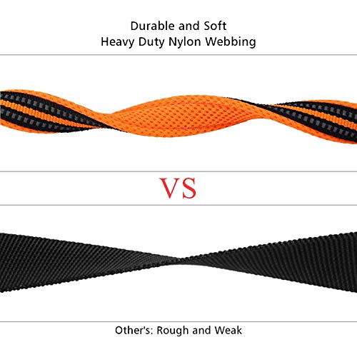 PETTOM Hundeleine Reflektierend Leine aus Nylon mit Weich Gepolsterter Griff und Metallhaken für Training, Robuste Leine Hund für Kleine Mittel Große Hunde (Orange 110 cm)
