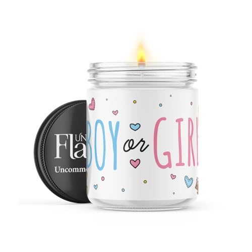Uncommon Flame 100% USA Handmade Non-toxic Soy Wax Candle - Baby Boy Gender Reveal Transforms Blue when Lit, Floral Scent, 120hr Burn, Soot Free, Cotton Wick, 16oz (Toys, Inner Peace)