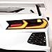 Car Tail Light Vinyl Overlay Tinted Cover Trim for C8 Corvette Stingray Z51 Z06 2020-2025 Taillights Dark Smoke Wrap Cover Vinyl Decals Exterior Accessories (Taillight Groove Film)