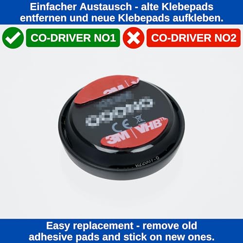 Ersatz Klebepads Set, 4 Stück, kompatibel mit OOONO CO-Driver NO1 Blitzerwarner, doppelseitiger Spezialkleber für Windschutzscheibe, Armaturenbrett, Kleber Pads Radarwarner, Klebesticker Glas Warner