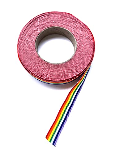 10M Cinta de Bandera del Arco Iris, 1,50cm de ancho, Decorativa Cinta a Rayas Arcoíris