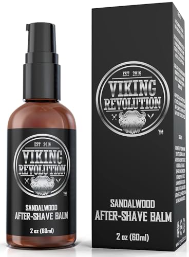 Viking Revolution Luxury After-Shave Balm - Premium After-Shave Lotion - Soothes and Moisturises Face After Shaving - Eliminates Razor Burn for A Silky Smooth Finish - Sandalwood Scent
