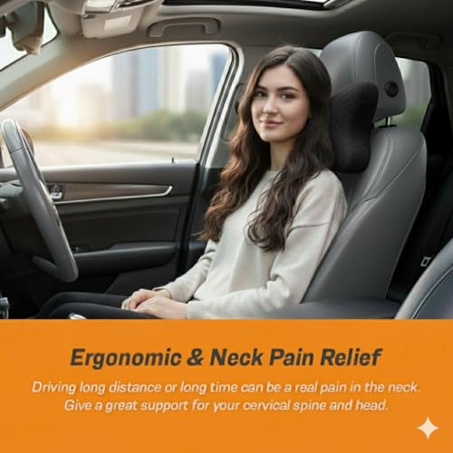 Image of Car Neck Rest Pillow | Ultrasoft Pillow for Comfortable Car Rides |Headrest Pillow - Pack of 2 | Memory Foam| Best for Long & Short Travel |Memory Foam Car Seat Head Rest Pillow for Neck