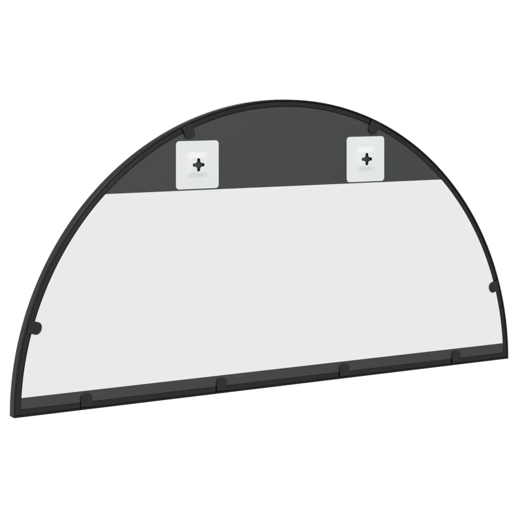 Miroir Mural Noir en Fer 80x40 cm avec Cadre Enduit de Poudre, Design Arche pour décoration Maison Salon Chambre Salle de Bain Couloir, reflet Clair et Fixation Murale Pratique