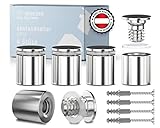 SCHILDER Systeme 4 Stk. Edelstahl - Abstandhalter li13.13 mit Linksgewinde| inkl. Flachkopfschrauben und Dübeln| zur Befestigung von Schilder - Schildbefestigung| hochwertige Glashalter für Schilder