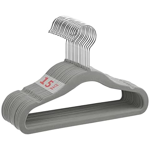 MangoKit Baby Non-Slip Velvet Hangers, Infant and Toddler Hangers, Ultra-Slim Space Saving Kids Hangers 360 degree rotatory hook Sturdy&Durable Clothes Hangers (28cm, Grey) Cover