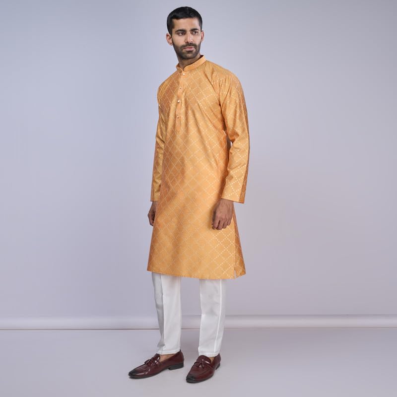 Image of BELLAZO Men's Premium Cotton Printed Regular Kurta | Stylish Kurta for Weddings /Festivals