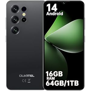 OUKITEL C2 Handy Ohne Vertrag - Android 14 Smartphone Ohne Vertrag 16GB RAM+64GB ROM/1TB Erweiterbar, 6.52" HD+ Handy Günstig 5000mAh Akku, 13MP+5MP Kamera, Dual SIM/GPS/OTG/3.5mm Jack,Schwarz
