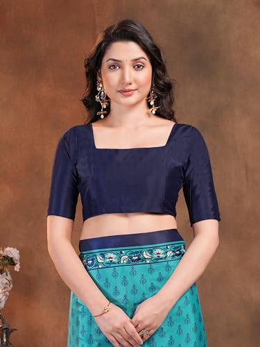 Image of Garden Vareli Floral Booti Print Crepe Saree With Unstitched Blouse Piece