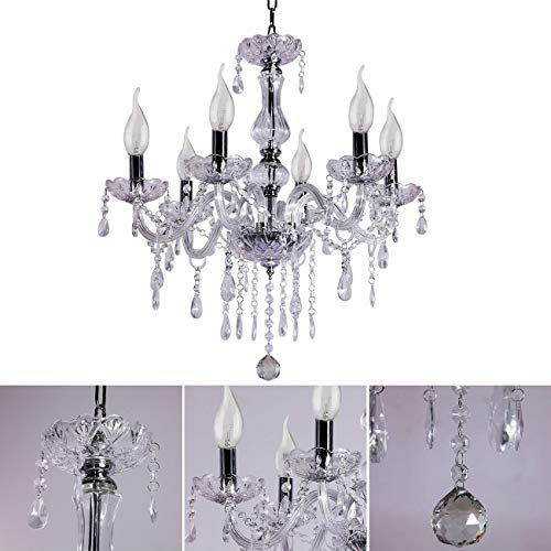Plafonnier 6 lumières de prestige style bougies suspendus en métal - 4