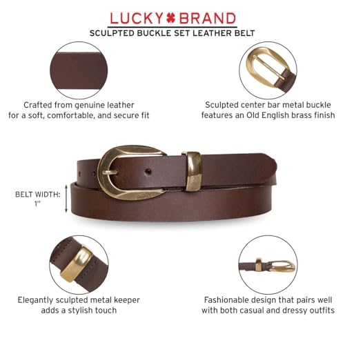 Image of Lucky Brand Women's Fashion Leather Belt | Stylish | Trend | Classic | Modern | Jean | Pant | Skirt | Dress