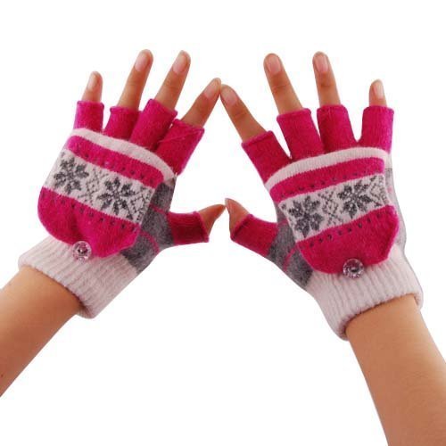 Eforstore Fingerless Gloves Laptop Gloves USB 2.0 Heated Half Finger Fingerless Winter Warm Hand Warmer Mittens for Women Girls