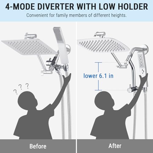 G-Promise 10 Inch All Metal Rain Shower Head with Handheld Spray (Chrome) by G-Promise - Used condition - Image 3