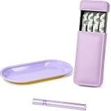 OZCHIN Pull-and-Push Cigarette Holder Christmas Day Gifts Cigarette Case Holds 4 King Size Great Gift for Men Women (Purple Kits)
