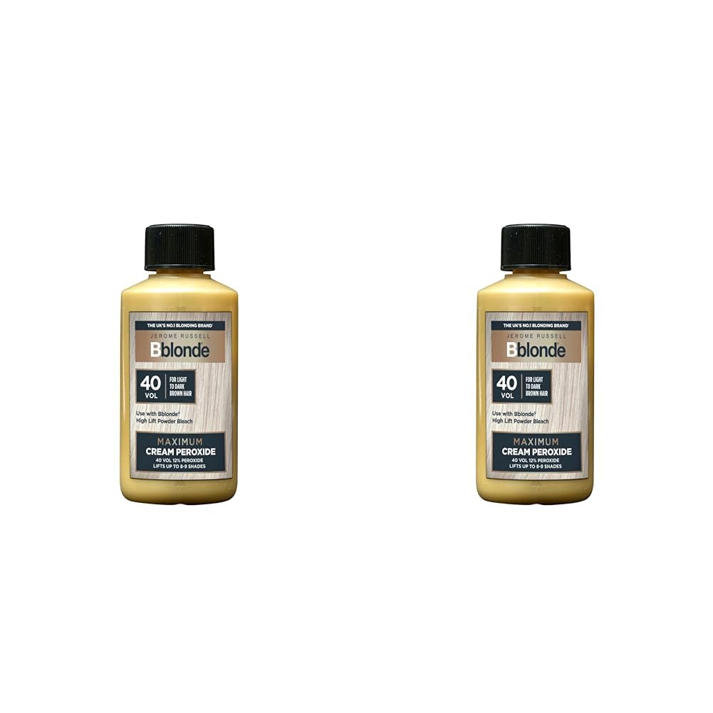 Jerome RussellBblonde Cream Peroxide, 40 Volume, 12% Peroxide, Lifts 8-9 Levels, 75ml (Pack of 2)